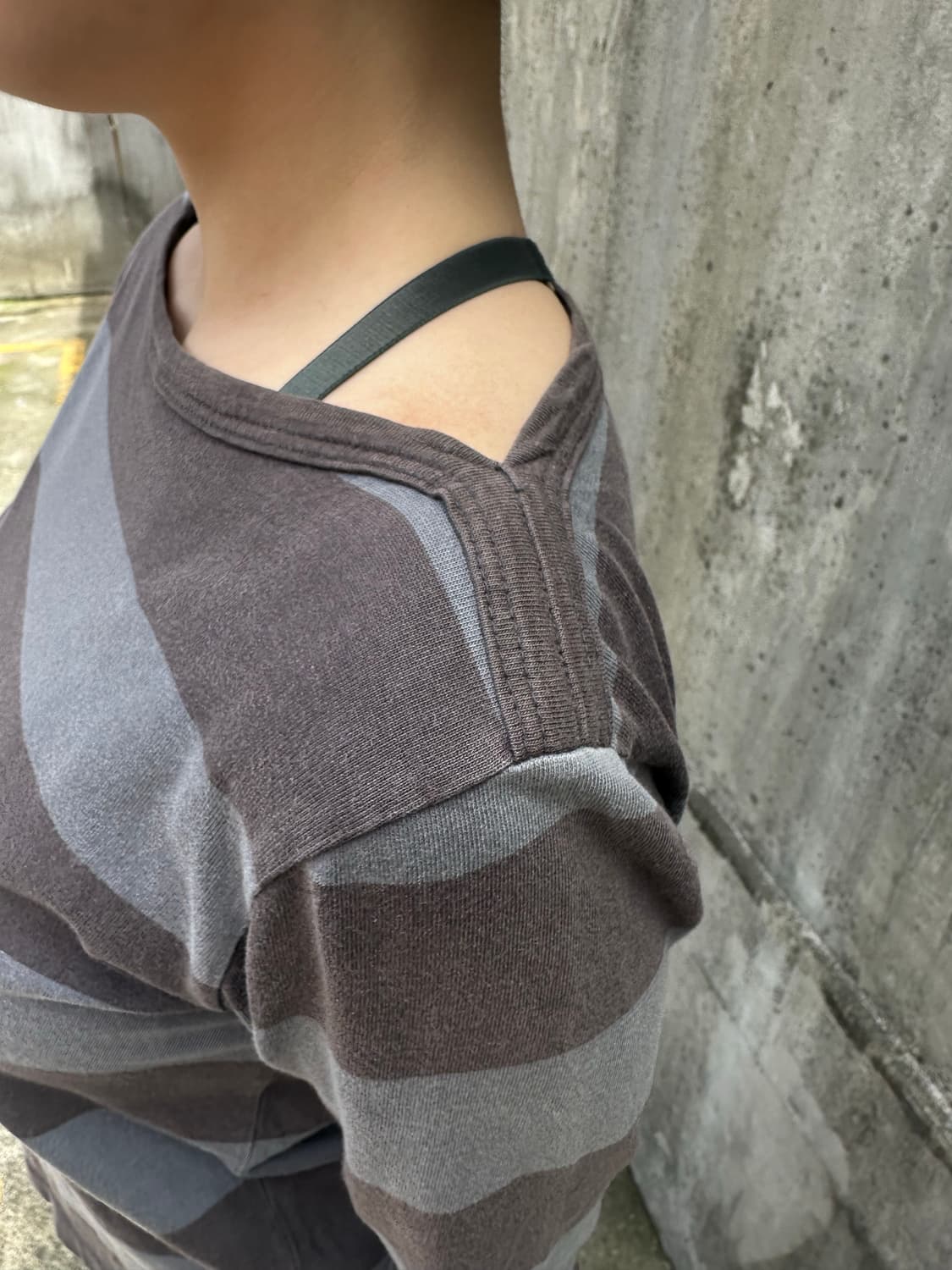 Agnes B stripe pattern 3-quarter sleeve 상품이미지3