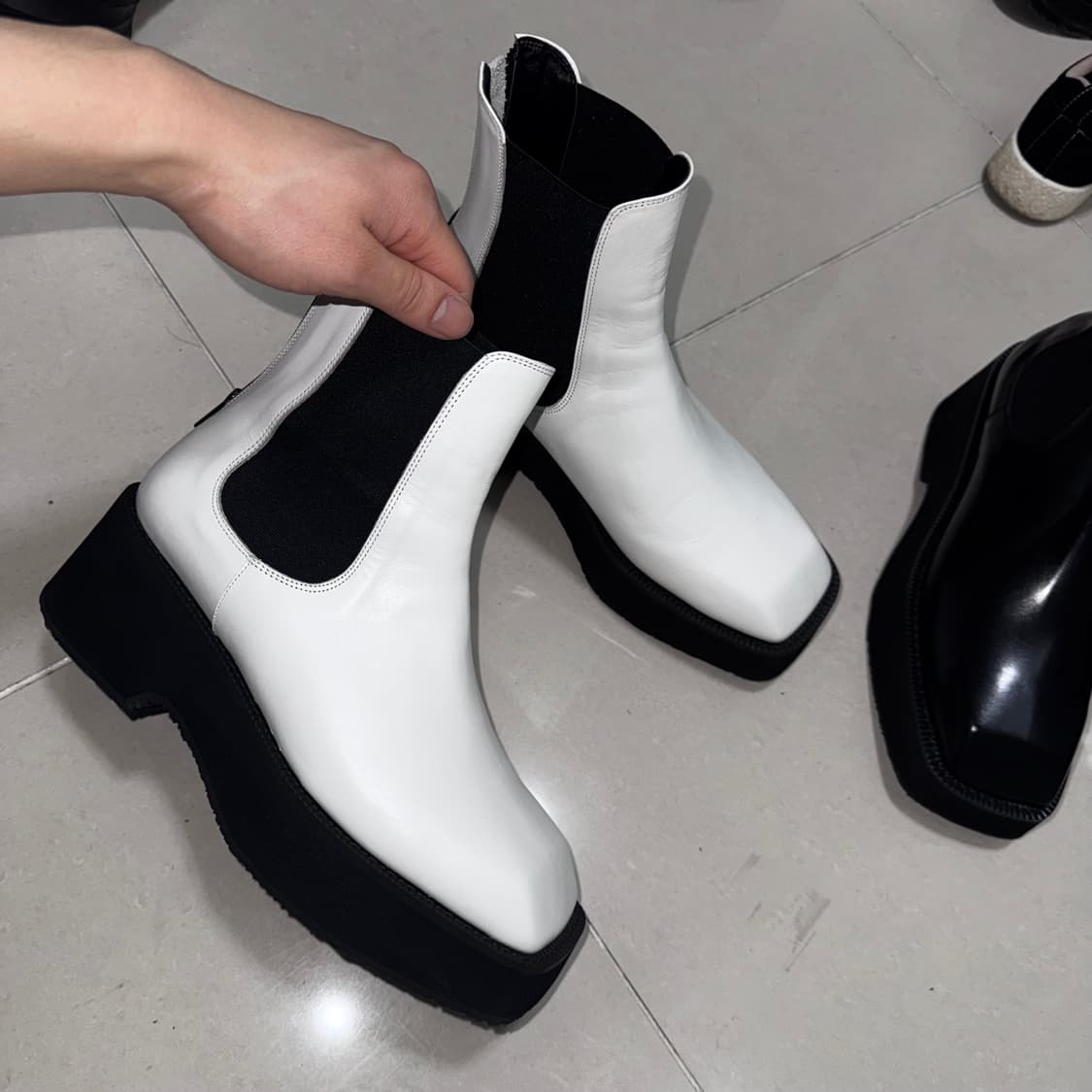 후망 시그니처 무광부츠 ( 블랙 / 화이트 ) (새상품) 상품이미지8