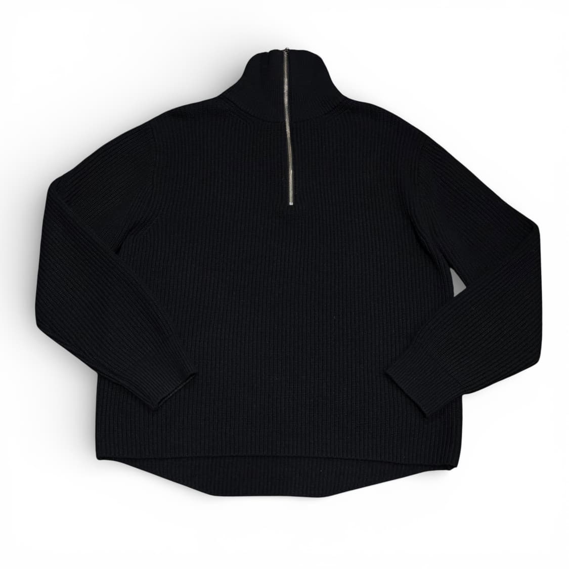 M 벨리에 BELIER 블랙 캐시미어 하프집업 니트 상품이미지2