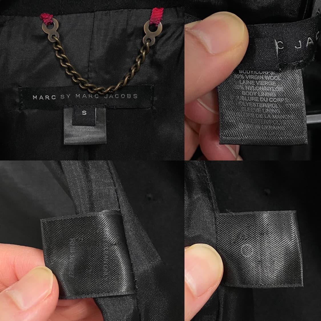 마크제이콥스 은장 더블 벨티드 버진 울 코트 블랙 상품이미지10