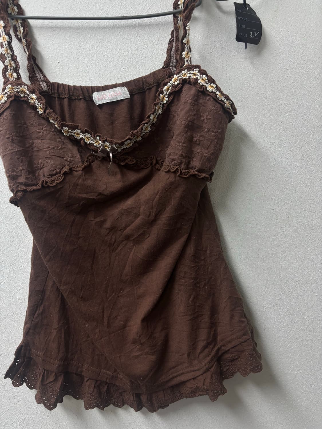 리즈리사 브라운 플라워 리본 슬리브리스 상품이미지7