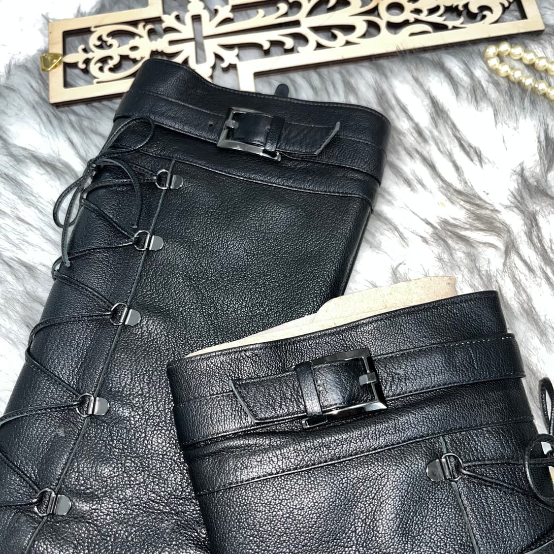 빈티지 레이스업 부츠힐 상품이미지4