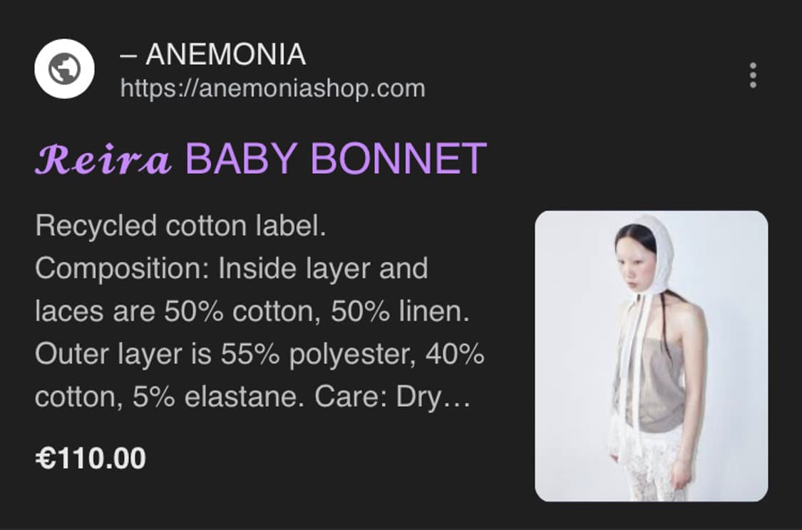 White cotten bonnet 상품이미지4