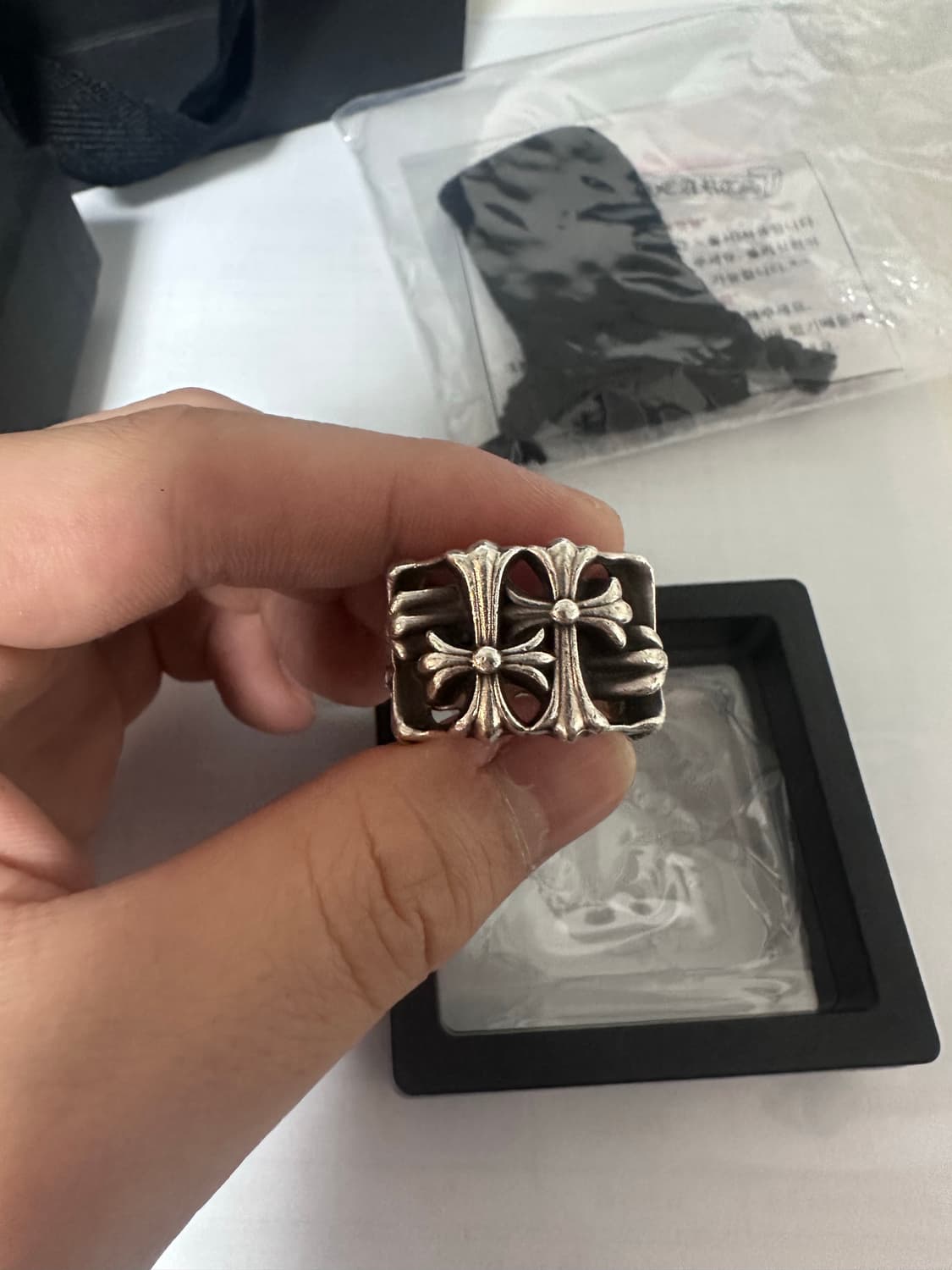 크롬하츠 세메터리 스퀘어링 us 10사이즈 판매 상품이미지4