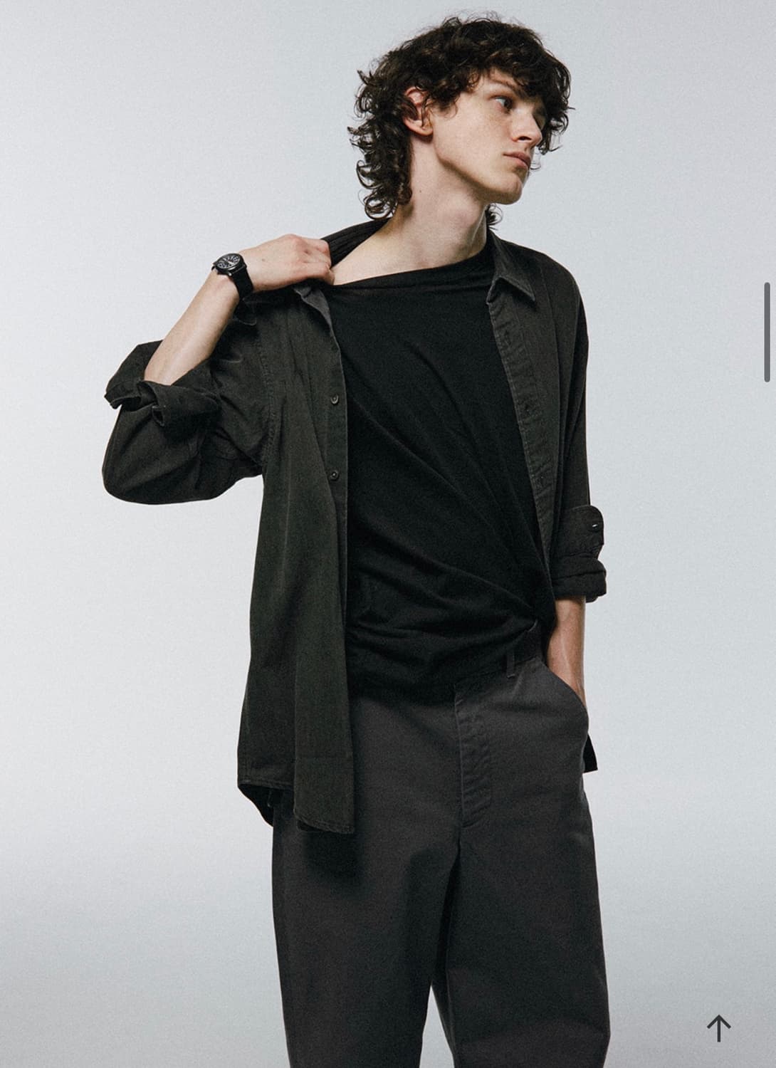 [M] 토마스모어 블랙 워시드 데님 셔츠 상품이미지3