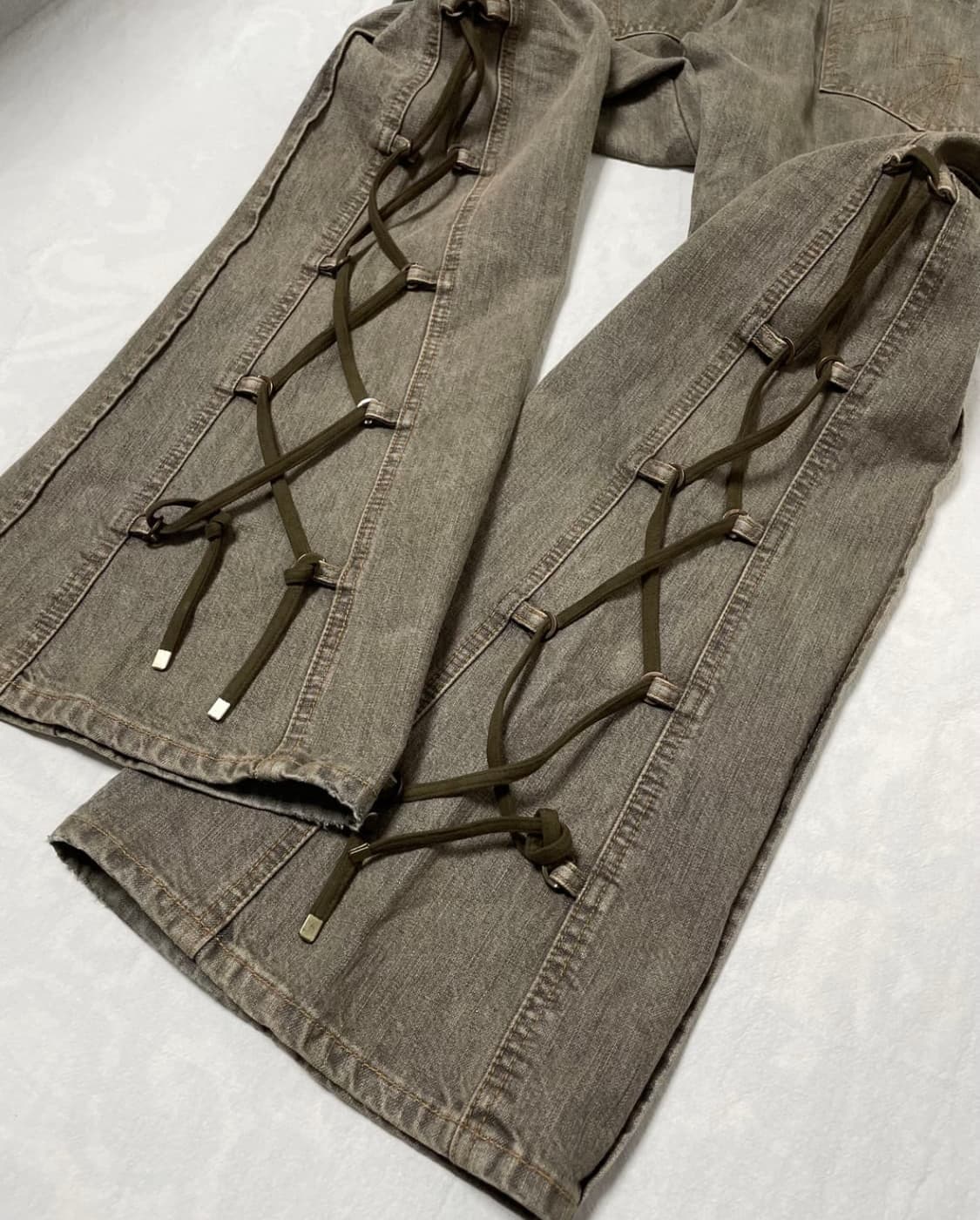 MORGAN Homme Side Lace-Up Flare Denim  상품이미지2