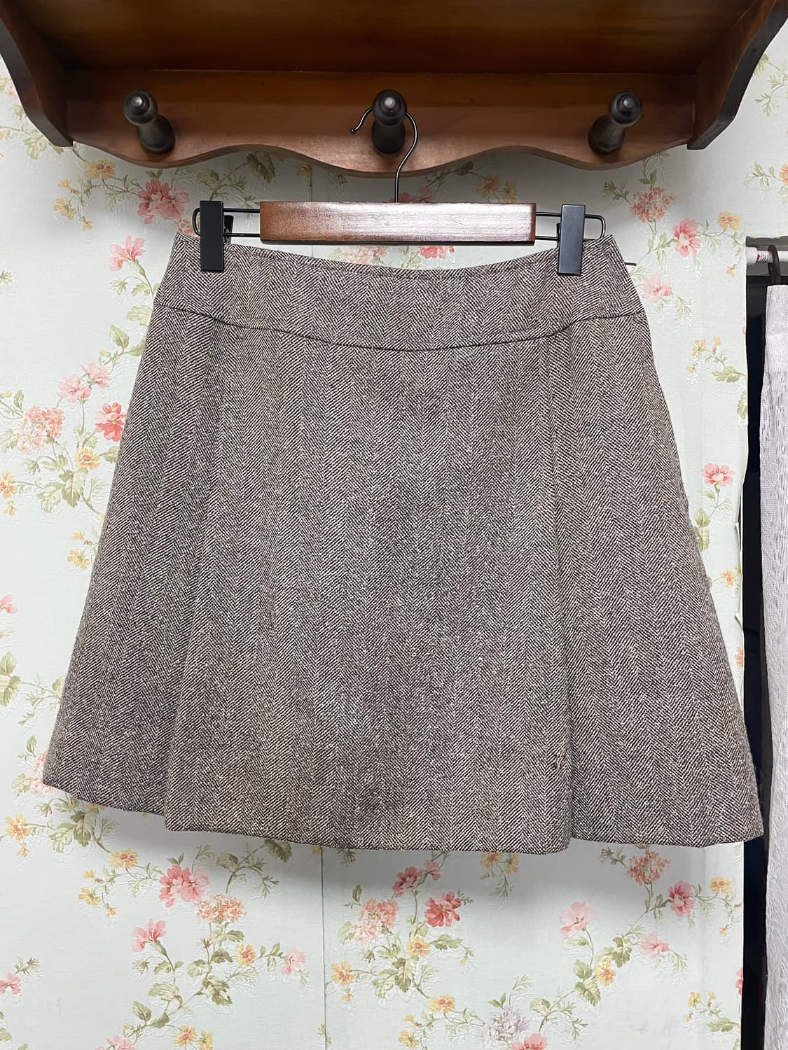 브라운 헤링본 스커트 상품이미지2