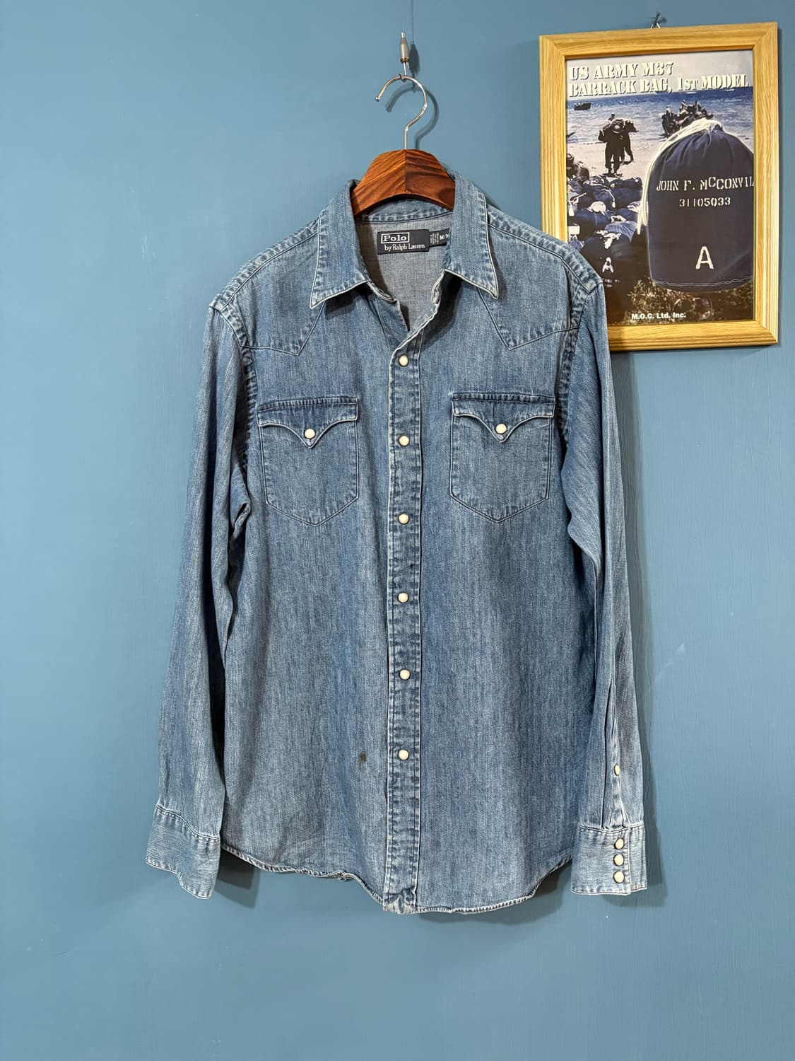 90‘s Polo Ralph Lauren Denim Western Shi 상품이미지1