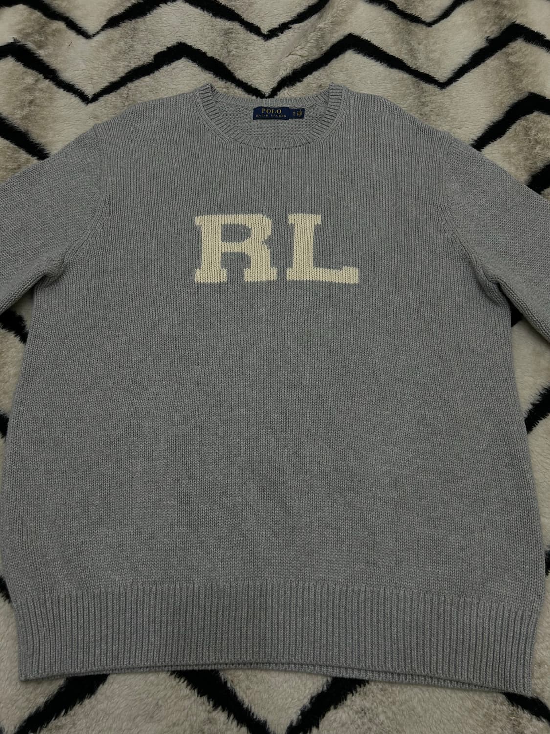 [XL]폴로랄프로렌 RL로고 라운드 니트/웜그레이 상품이미지3