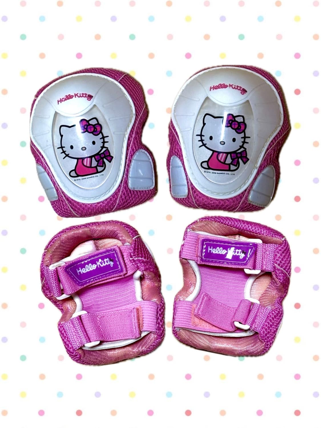 빈티지 고전 헬로키티 롤러스케이트 보호장비 세트 상품이미지2
