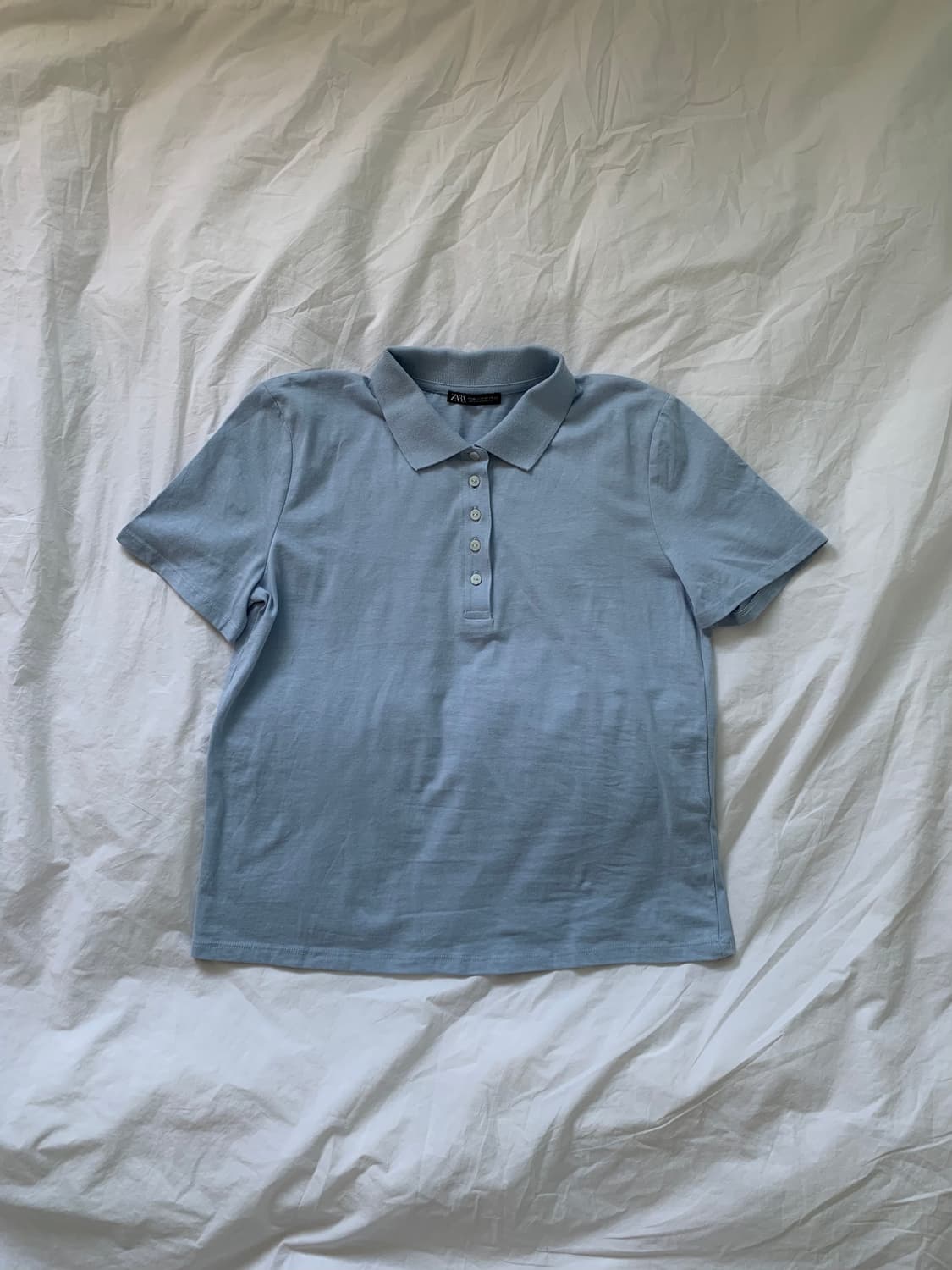 ZARA 연하늘 카라티 상품이미지1