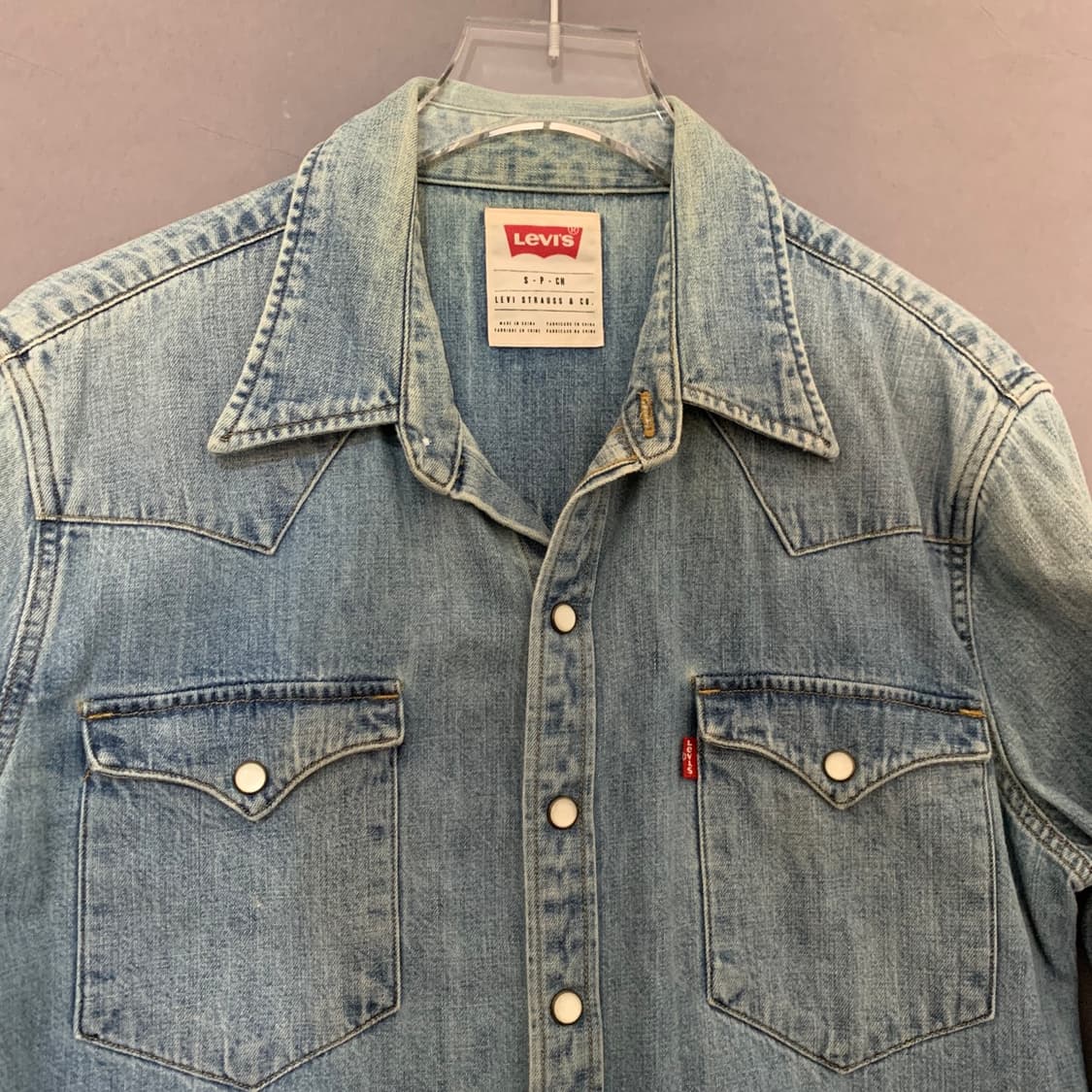 S 리바이스 중청 워싱 웨스턴 데님 셔츠 청남방 상품이미지3
