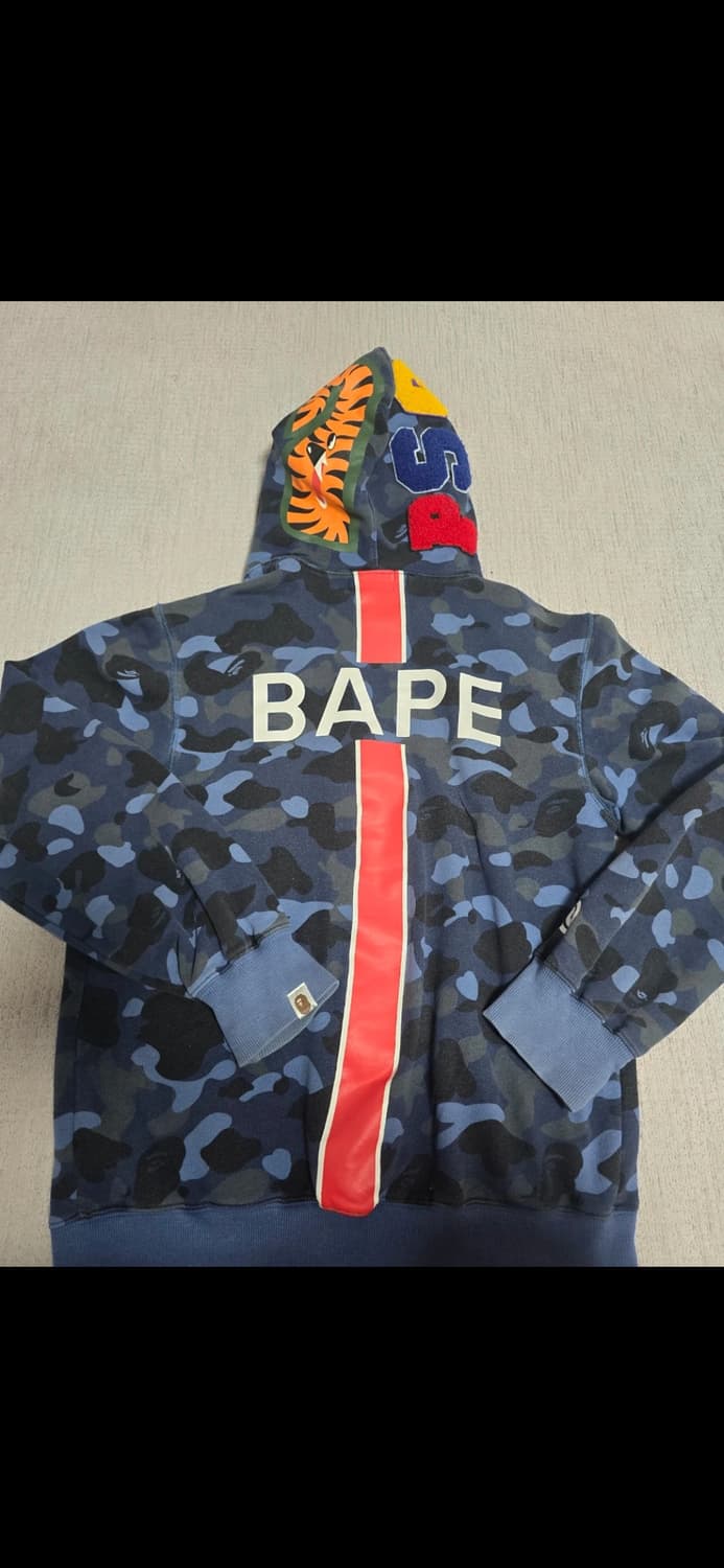 베이프 x PSG 샤크 후드집업 블루 카모 XXL 상품이미지2