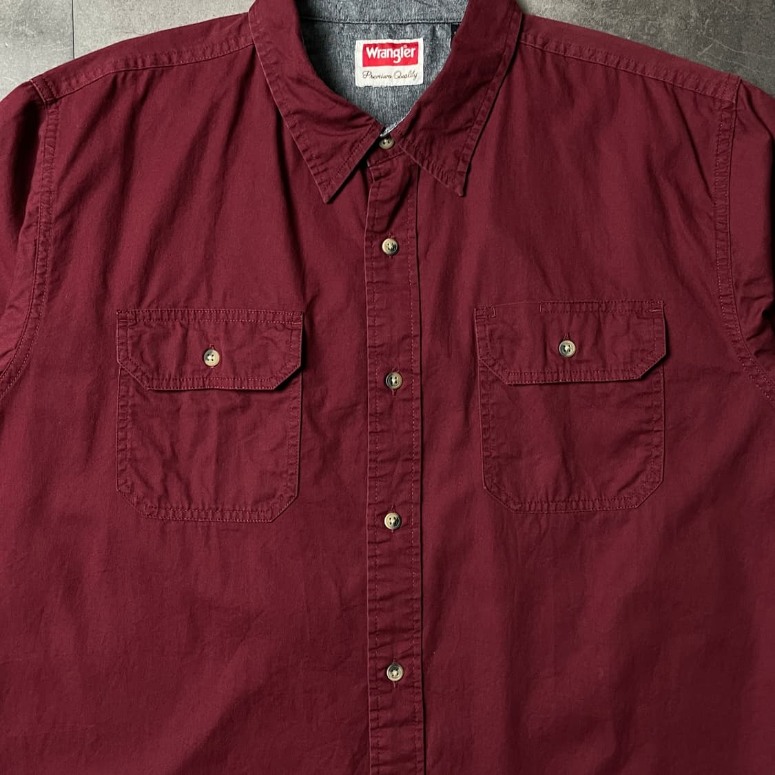 WRANGLER 랭글러 빈티지 와인 플랩포켓 반팔 워크셔츠 A00988 상품이미지3