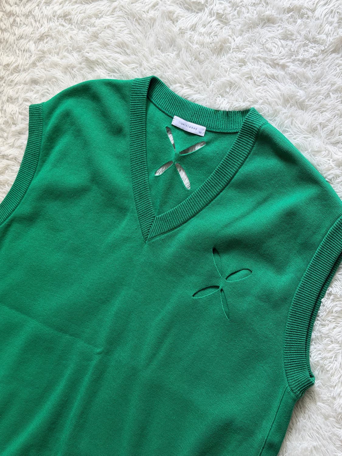 liberclassy 그린 컷아웃 니트 조끼 100 상품이미지2