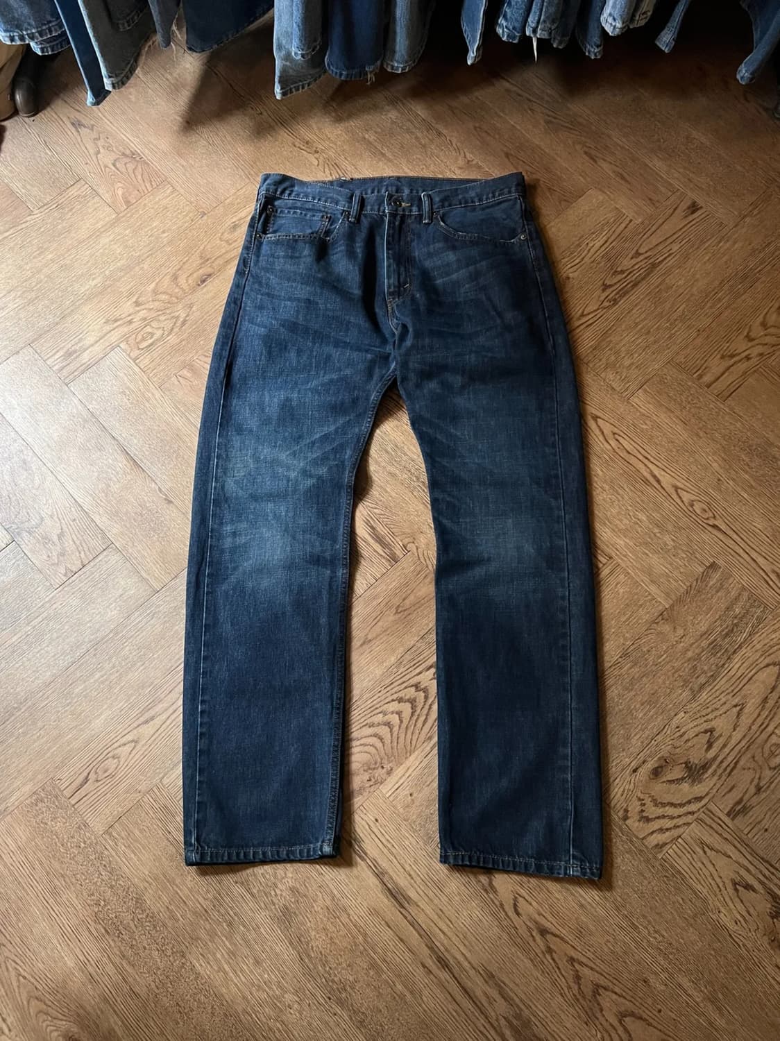 [34]리바이스 505 다크블루 워싱 생지 데님 팬츠 상품이미지1