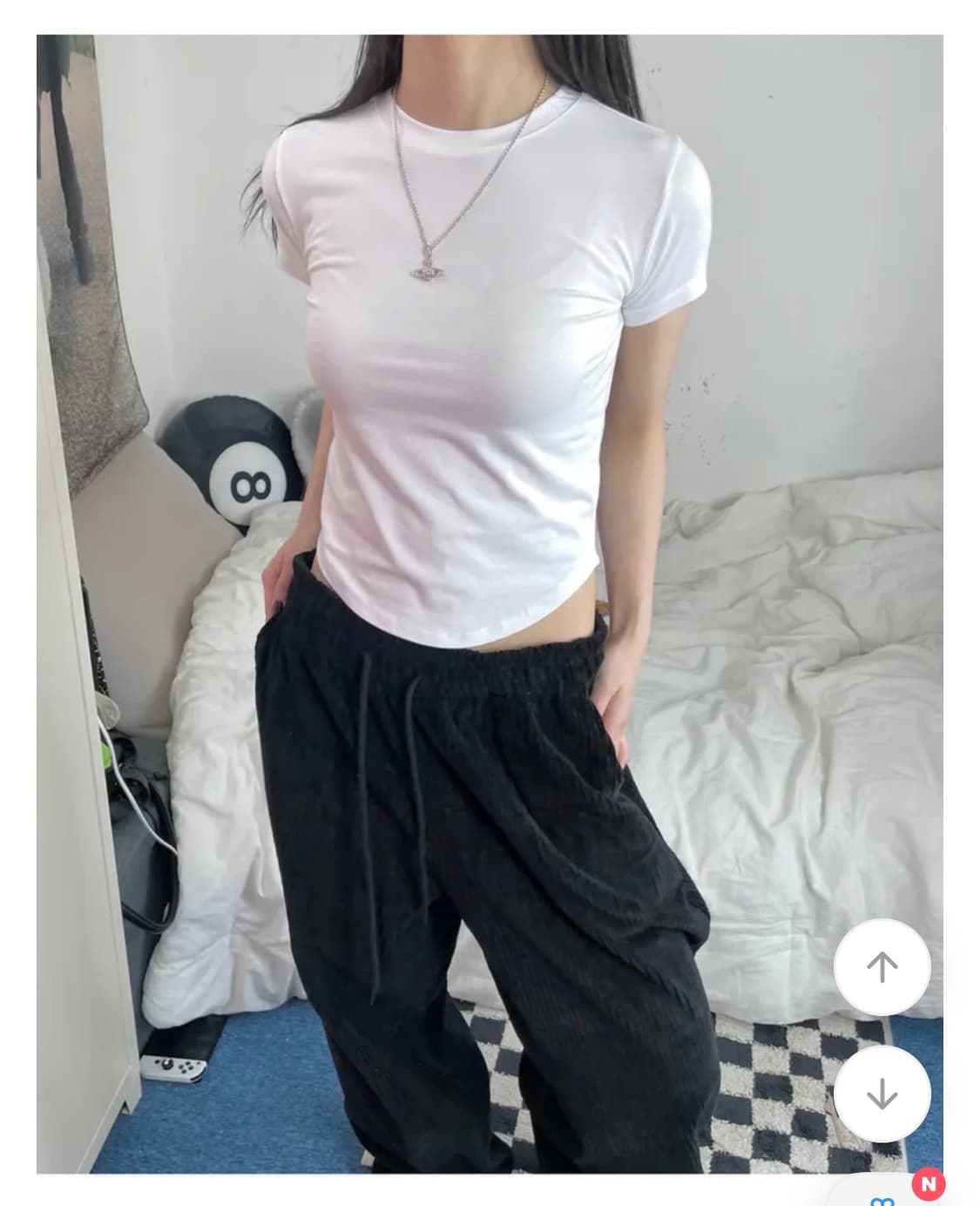 허리 잘록 슬림티 반팔 상품이미지1