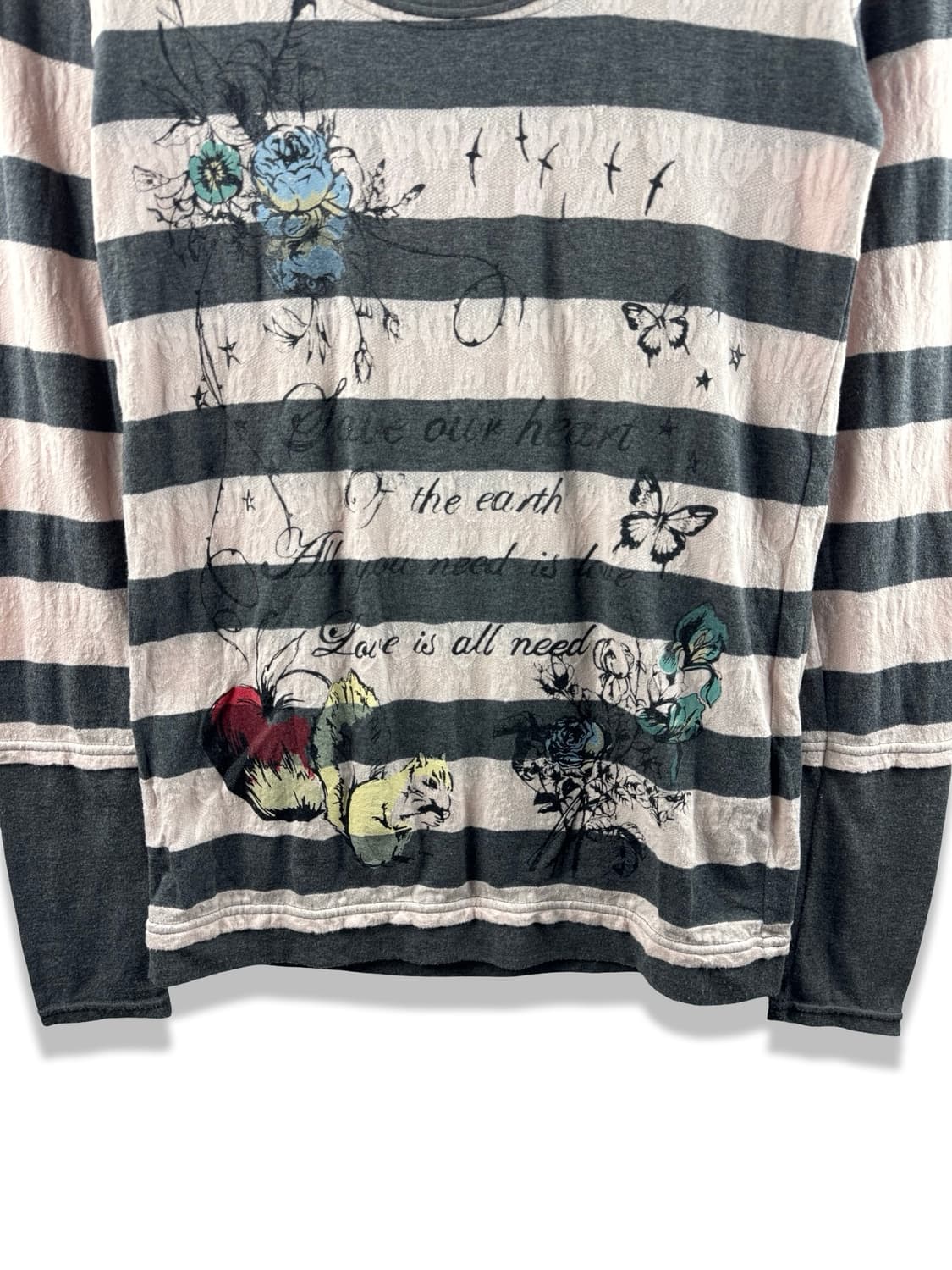 JPN 그런지 펑크 핑크 스트라이프 롱슬리브1817 상품이미지4