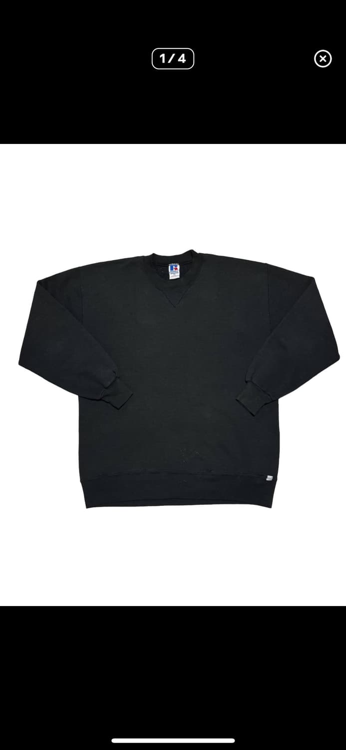 90s usa 러셀 맨투맨 블랙 XL 상품이미지1