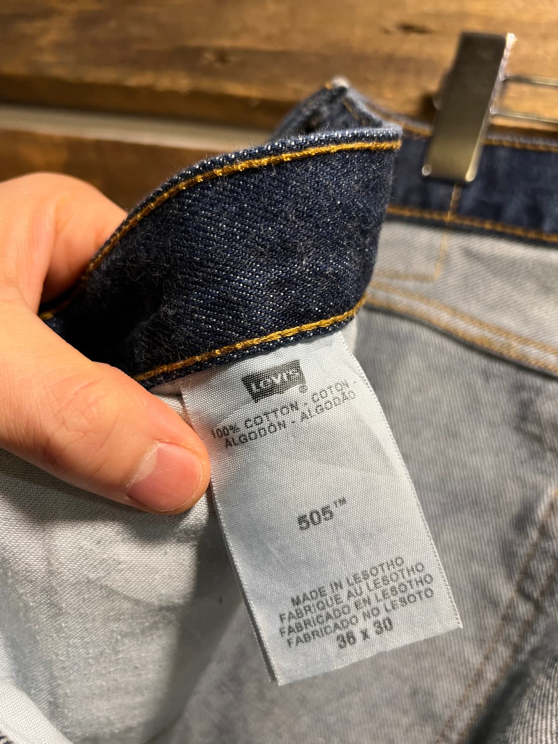 [36]리바이스 505 레귤러 스트레이트핏 진청 데님 팬츠 상품이미지6