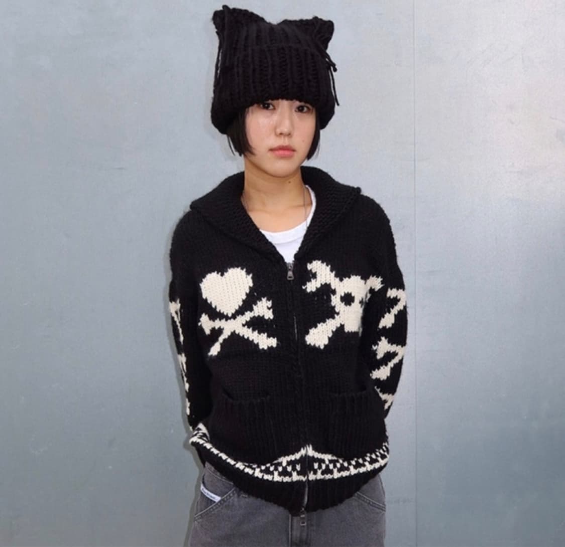 플리즈프로젝트 러브앤스컬 니트 가디건 집업 상품이미지2