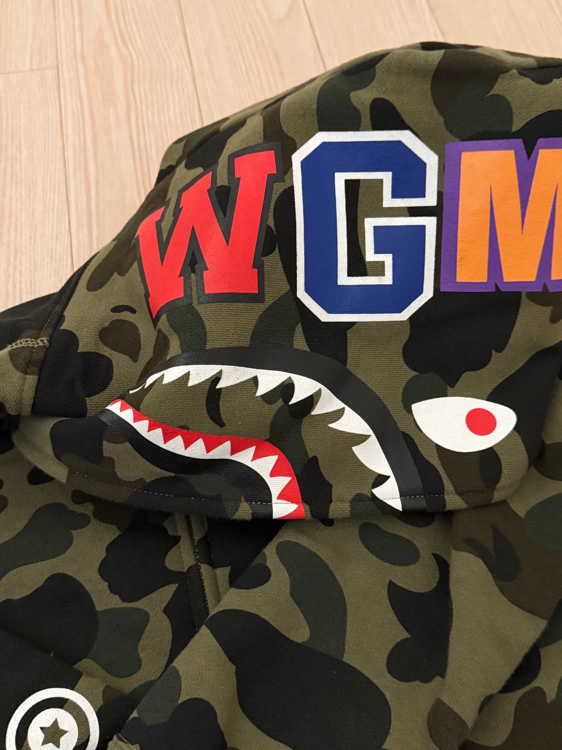 베이프 키즈 카모 샤크 후드집업 상품이미지4