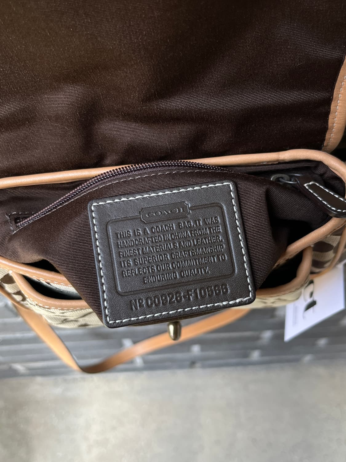 00s Coach 코치 턴락 콤비 백 탄 상품이미지4