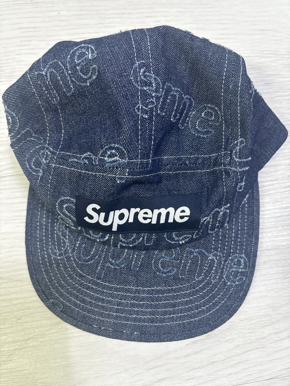 슈프림 레이저드 데님 캠프캡 네이비 상품이미지2