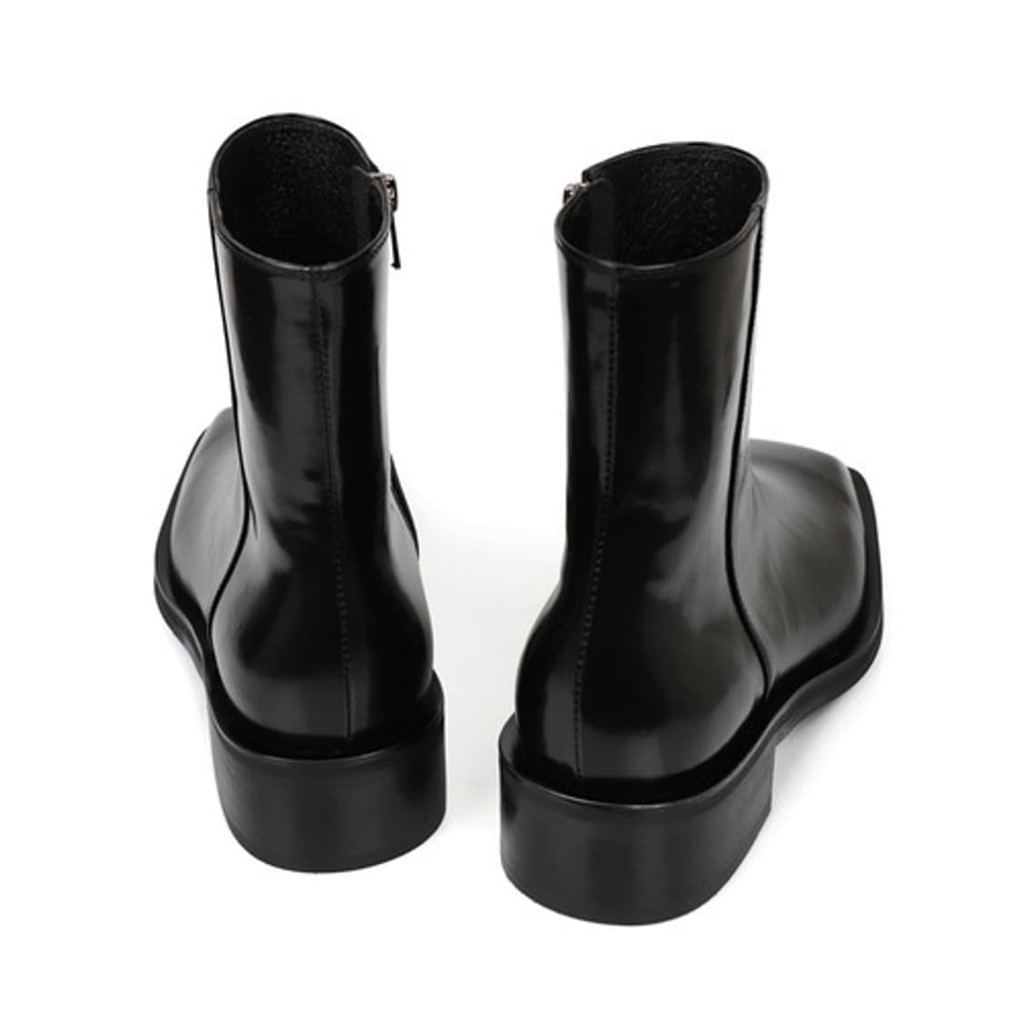 (240) HUMANT 후망 야베스 / 블랙 레더 앵클 부츠 스퀘어토 상품이미지2