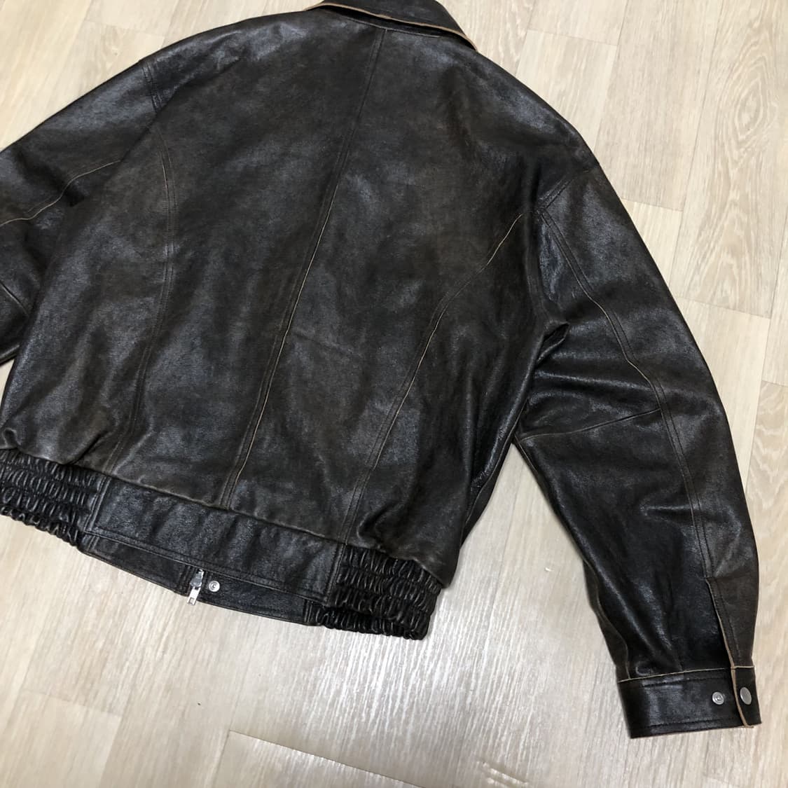 (XXL) 도프 제이슨 프리미엄 램스킨 베지터블 컷오프 커브드 보머 자켓 상품이미지9