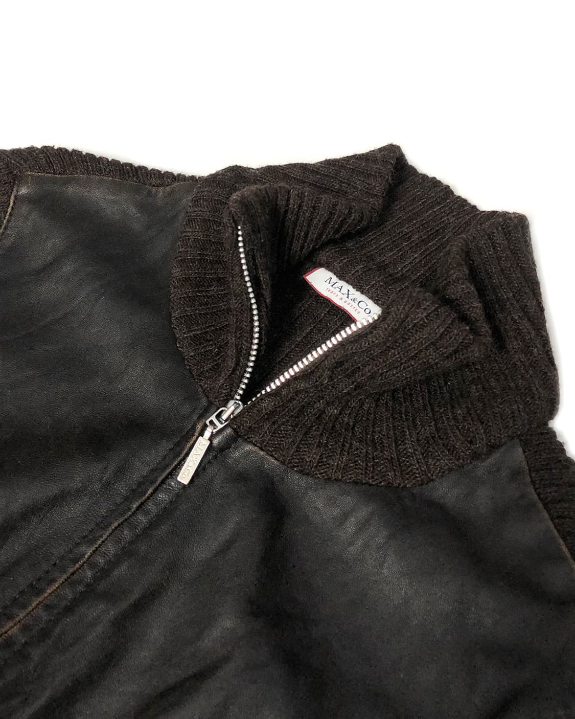 max&co. 양가죽 니트 집업 상품이미지4