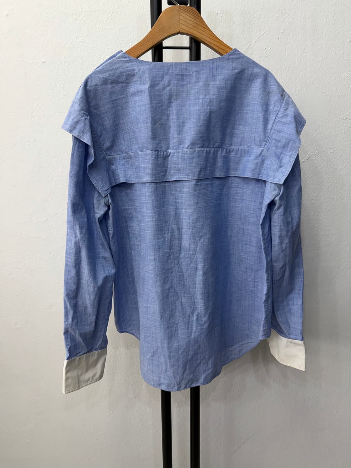 정품) 끌로에 블루 셔츠 긴팔 블라우스 38 상품이미지6