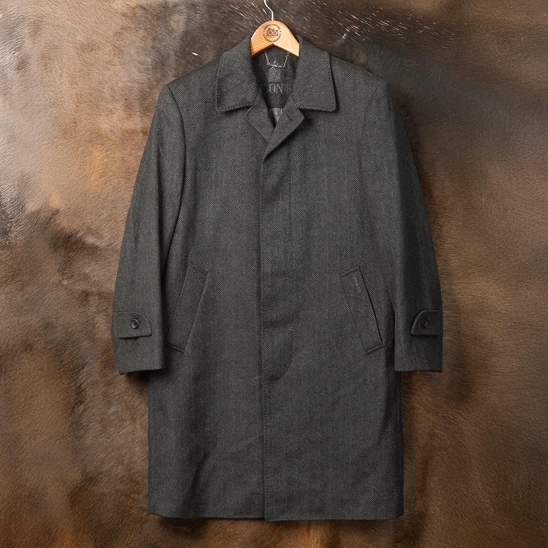 [100] 00s 런던포그 100% 캐시미어 헤링본 발마칸 코트  상품이미지1