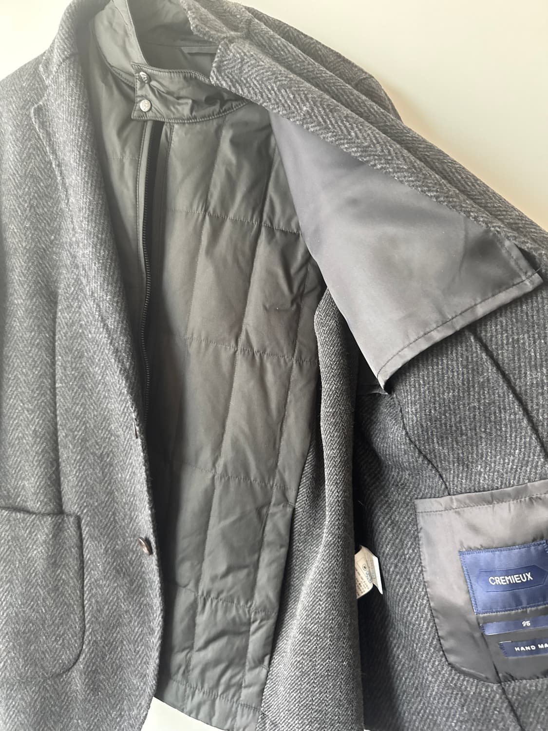 CREMIEUX 남성 헤링본 자켓+조끼 95 상품이미지3