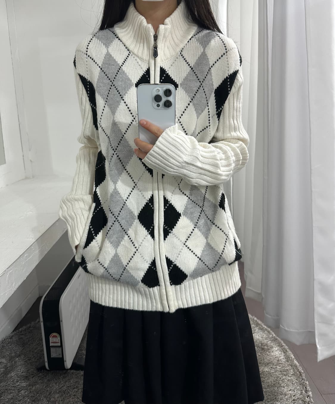 takaq argyle knit zipup 상품이미지3