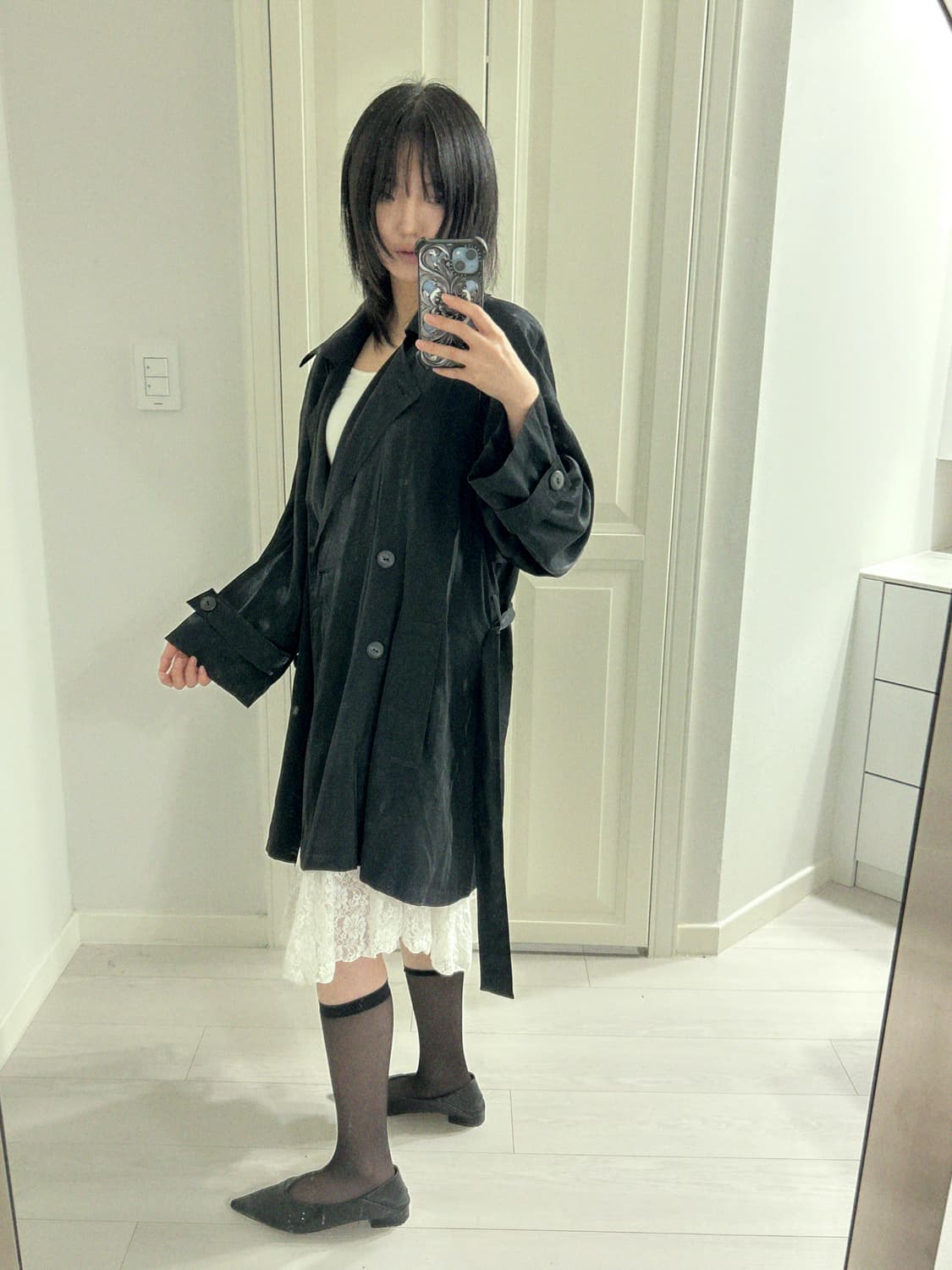 Satin Trench Coat / 빈티지 트렌치 코트 상품이미지4
