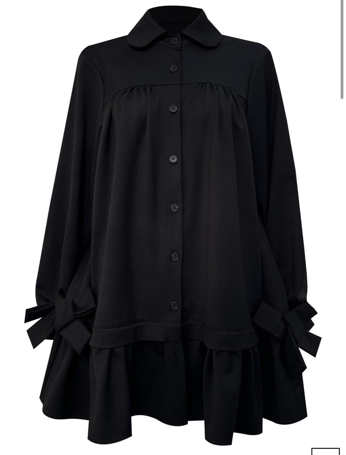 체메씨 BOW FRILL ONE-PIECE (BLACK) 상품이미지1