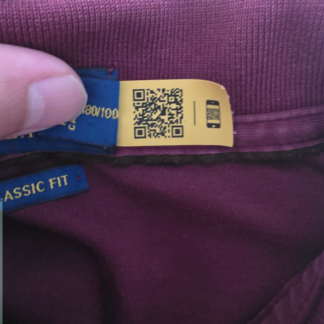 폴로 랄프로렌 QR 버건디 카라티 (L) 상품이미지5