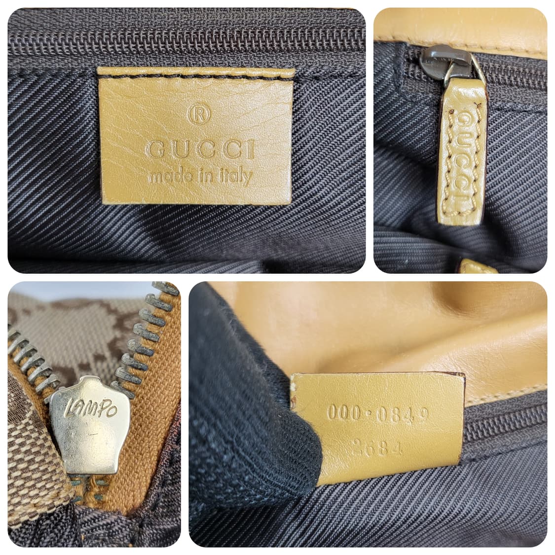 정품 구찌 빈티지 GG 로고 자가드 캔버스 토트/숄더백 상품이미지9