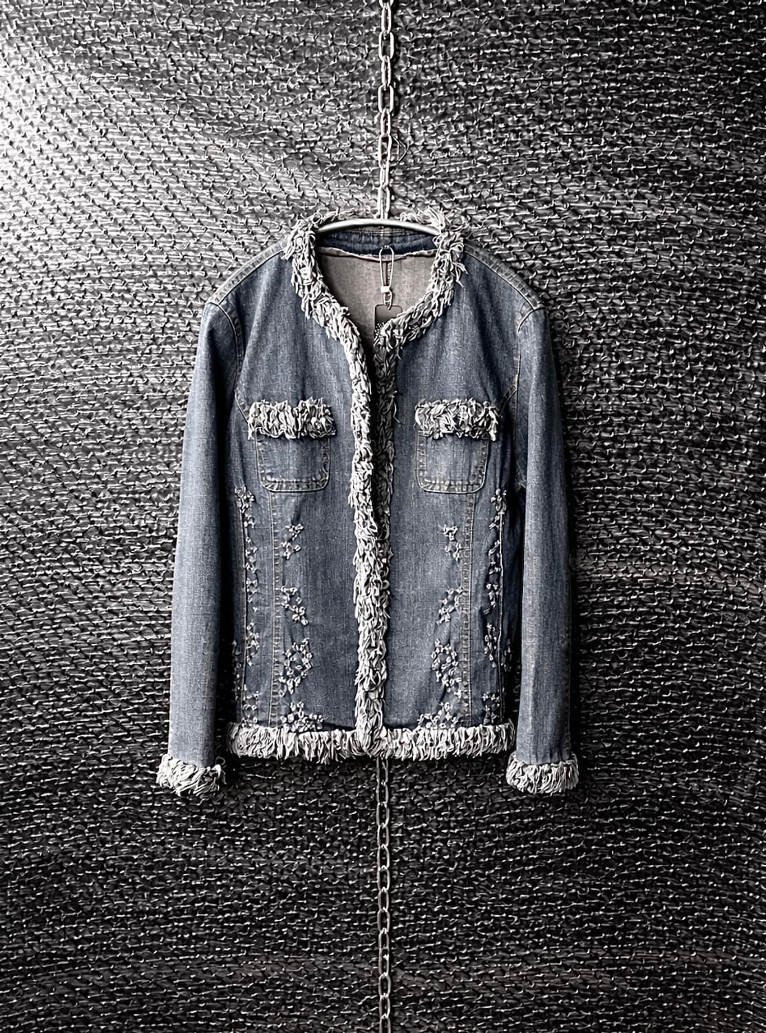 펀칭 데님 트위드자켓 상품이미지1