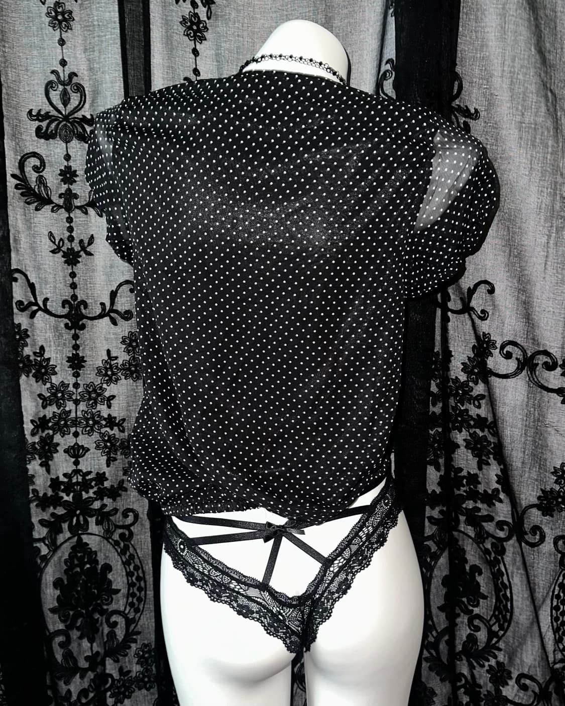 black dot ribbon blouse 상품이미지3