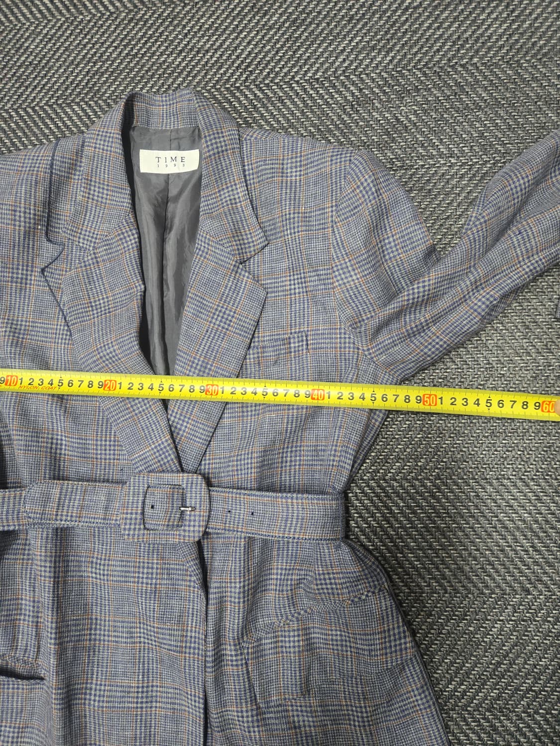 한섬 타임 TIME 체크 벨트 자켓 마93%자켓 상품이미지7