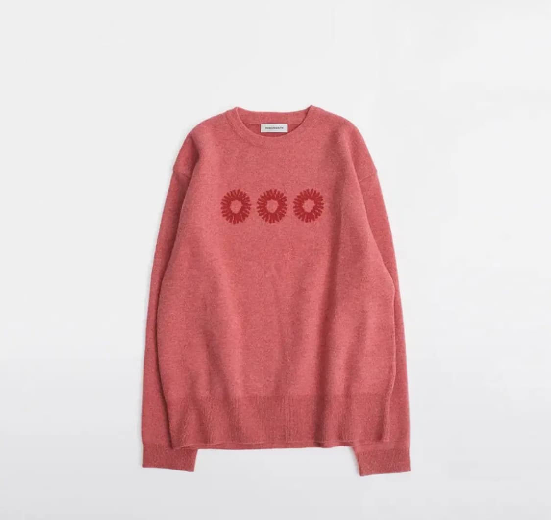 [3] 999휴머니티 에브리데이 로고 크루넥 니트 (코랄 핑크) 상품이미지3