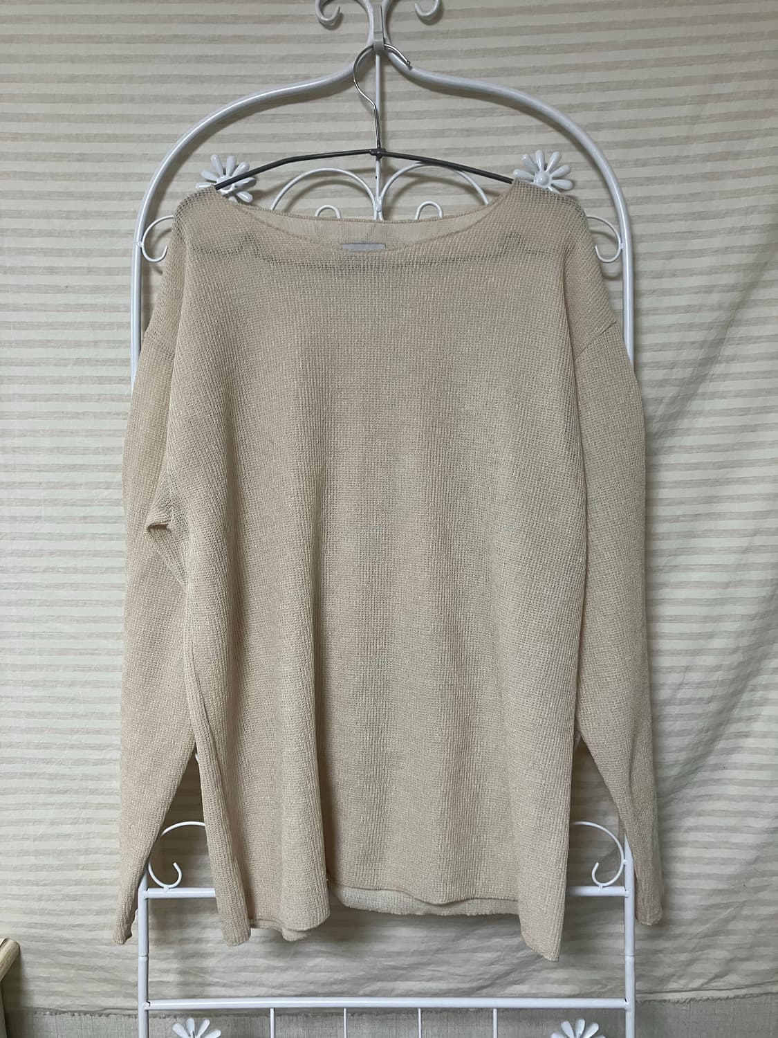 아이보리 유넥 긴팔594 상품이미지1