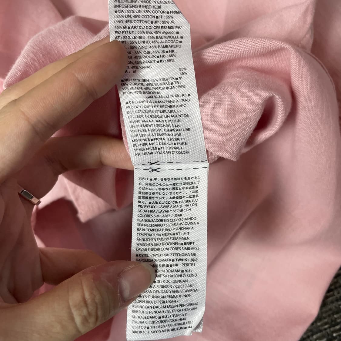 GAP 갭 스탠다드핏 린넨코튼 핑크 셔츠 S 상품이미지6