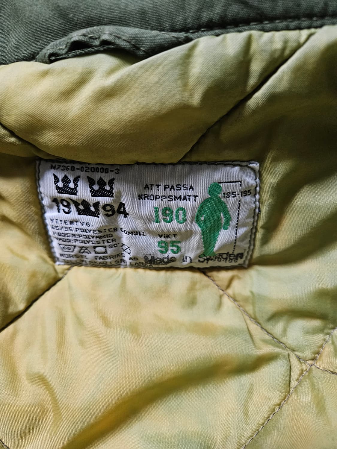 스웨덴군 m90 콜드파카 빅사이즈(190/95)  상품이미지3