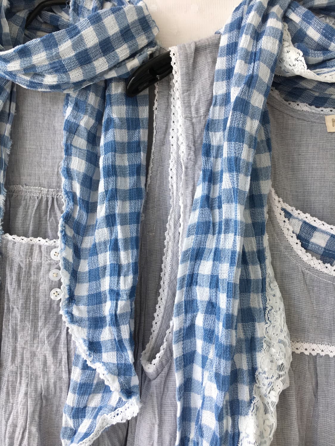 [Hand Made] 핸드메이드 블루 체크 레이어드 원피스 모리걸 상품이미지7