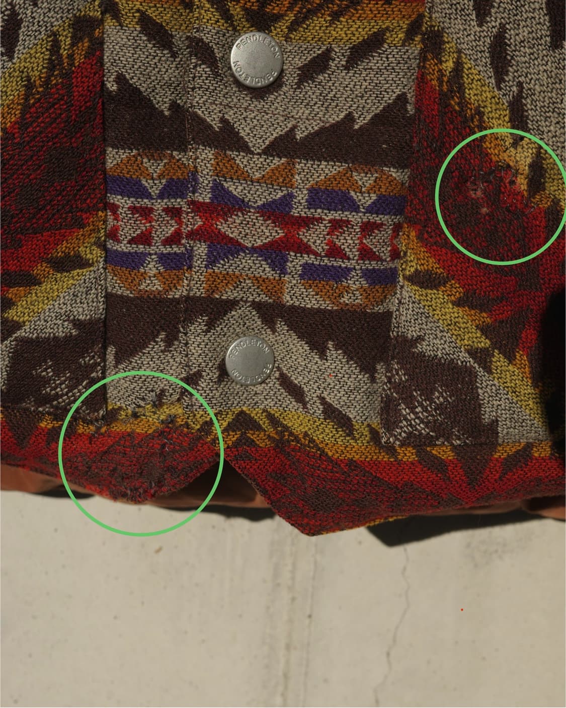 빈티지 펜들턴 아즈텍 패턴 다운 베스트 상품이미지3