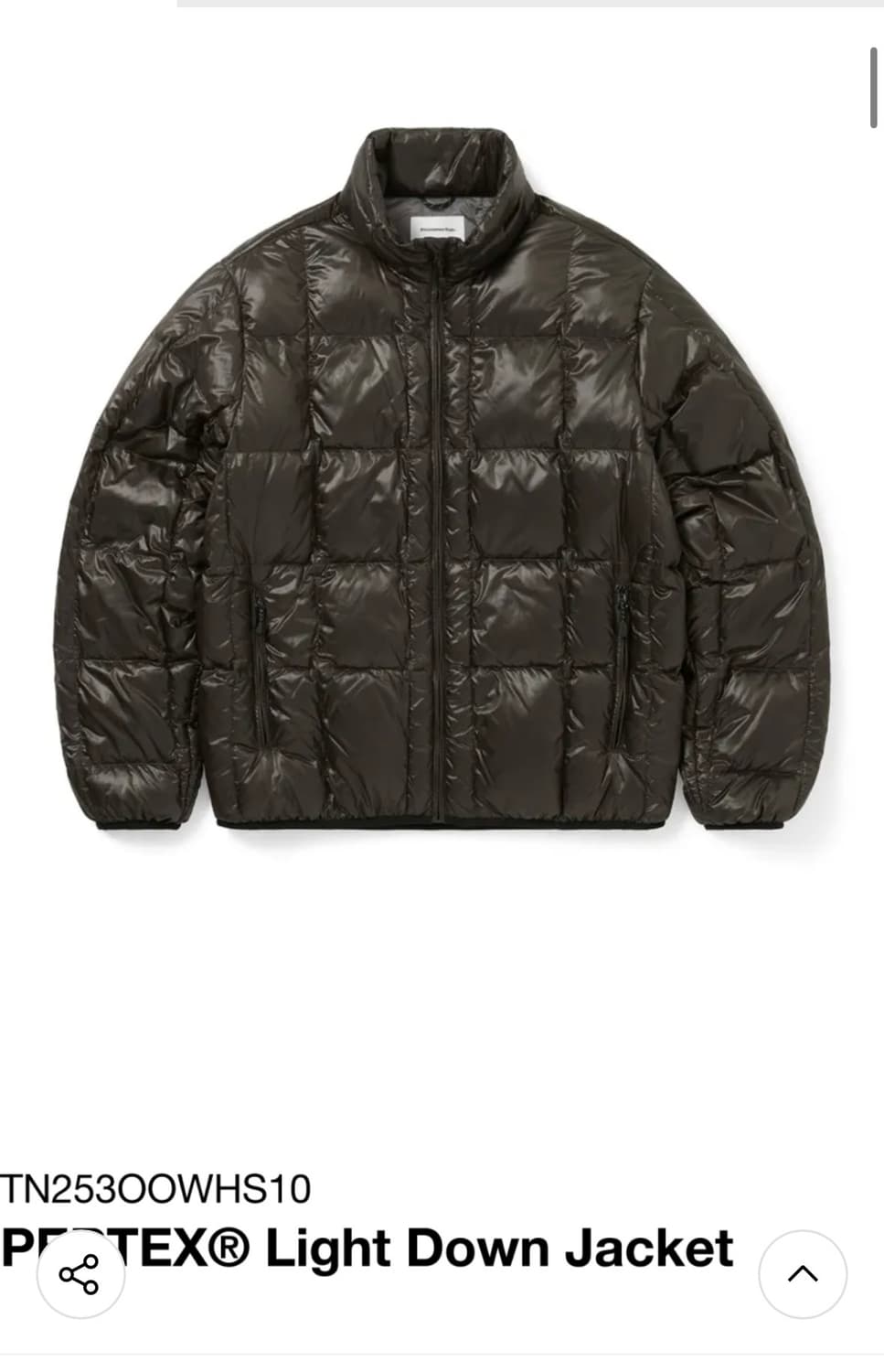 디네뎃 퍼텍스 라이트다운 브라운블랙 S사이즈 판매 상품이미지1