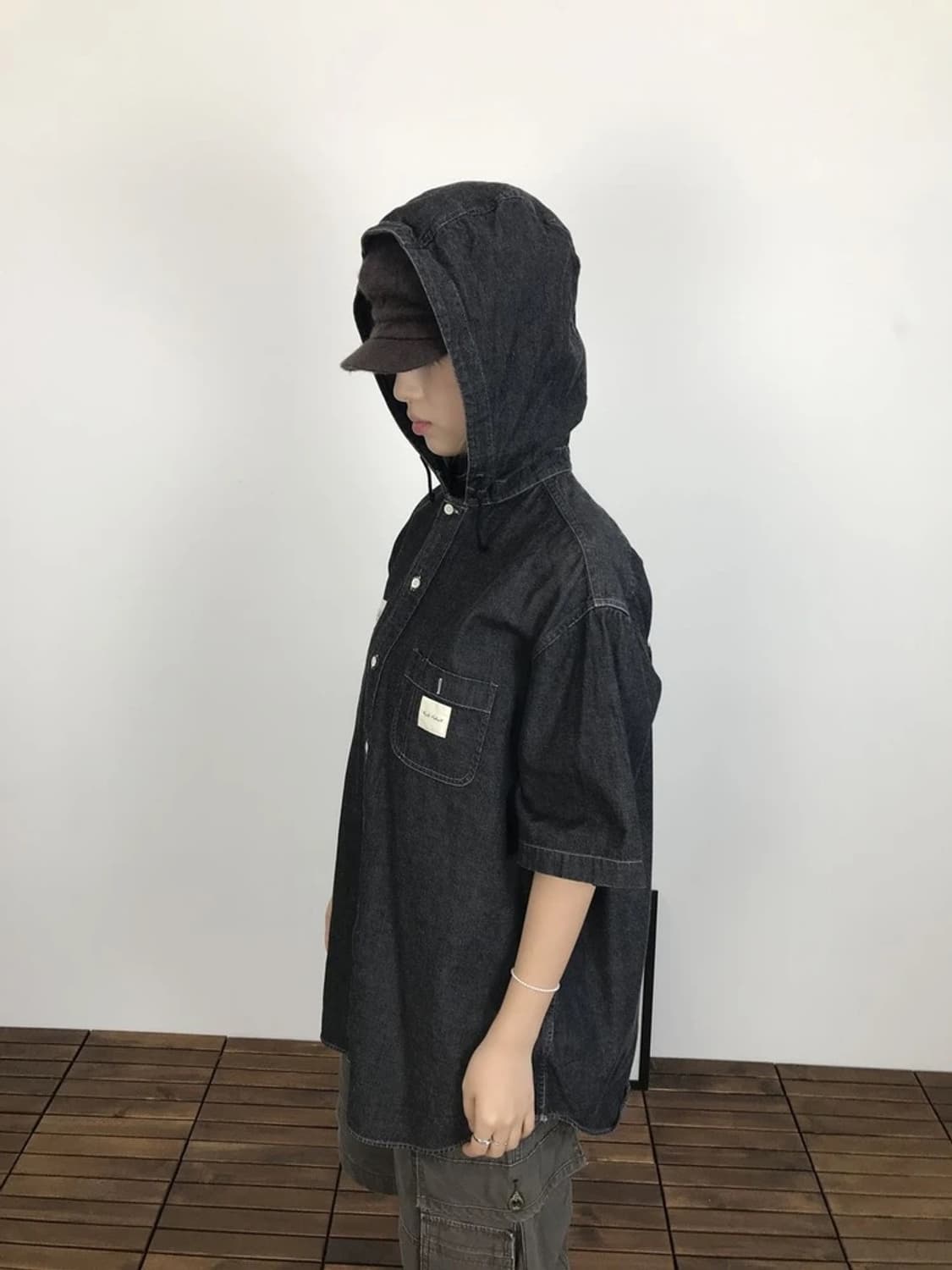 Karl Helmut Patchwork Hooded S/S Shirt 상품이미지2